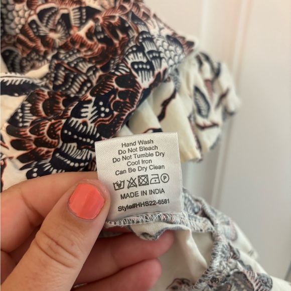 HOUSE OF HARLOW 1960 Ozzie Floral Puff Sleeve Cotton Boho Mini Dress Medium - Picture 12 of 13